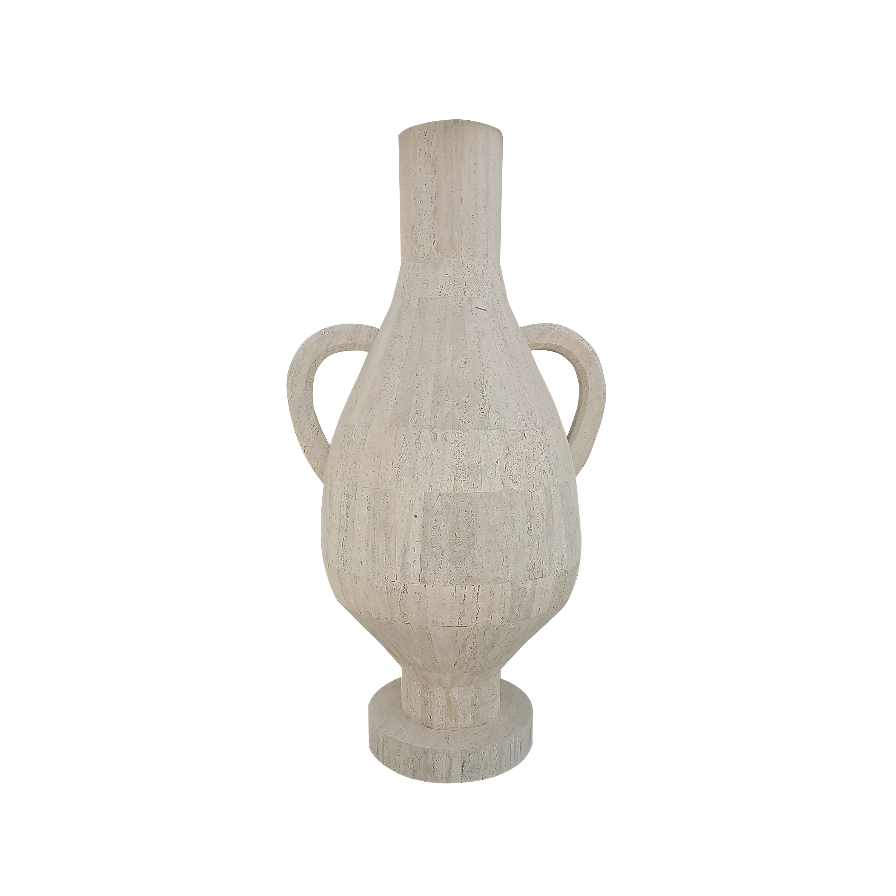 Amphora Travertine Vase