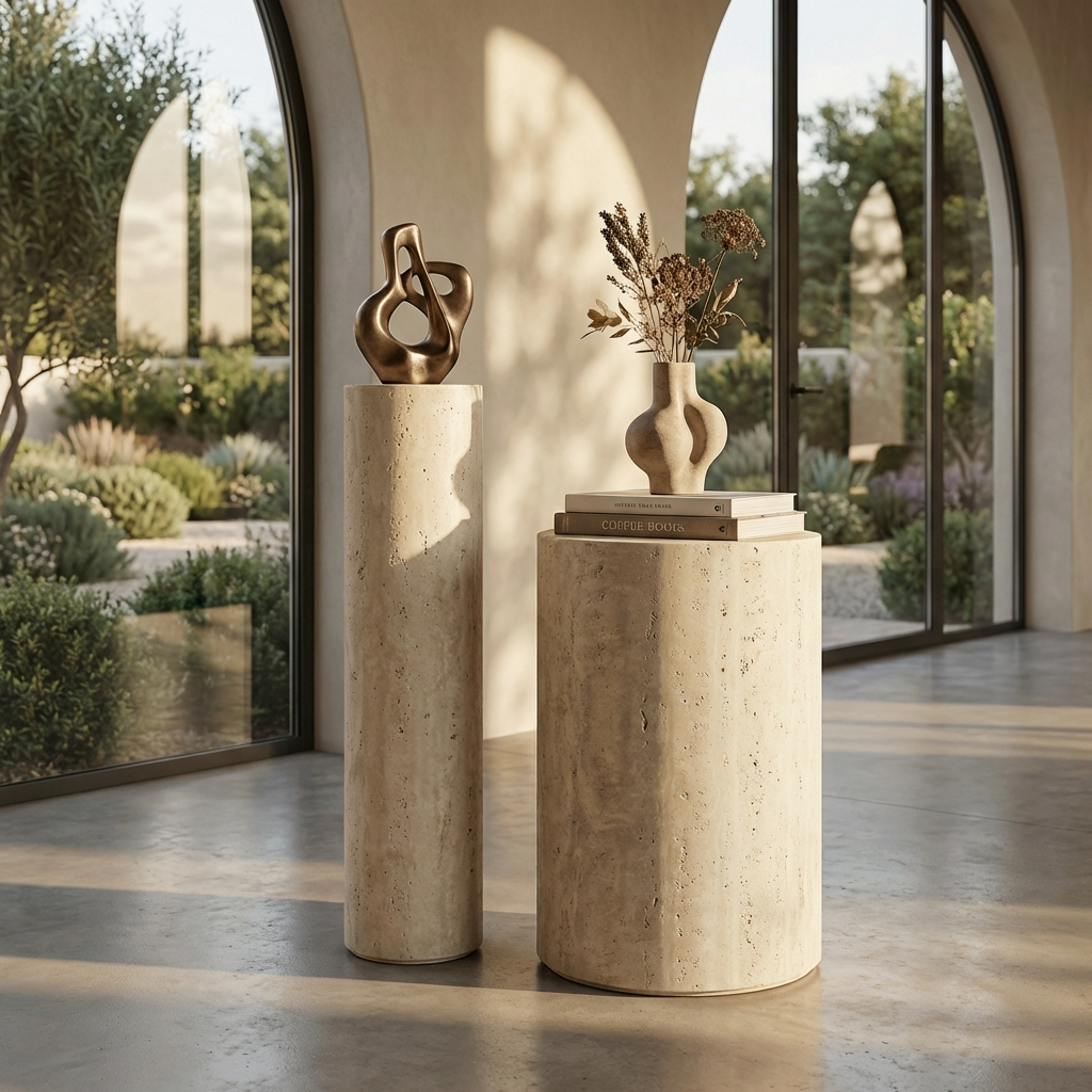 The Arco Travertine Plinth