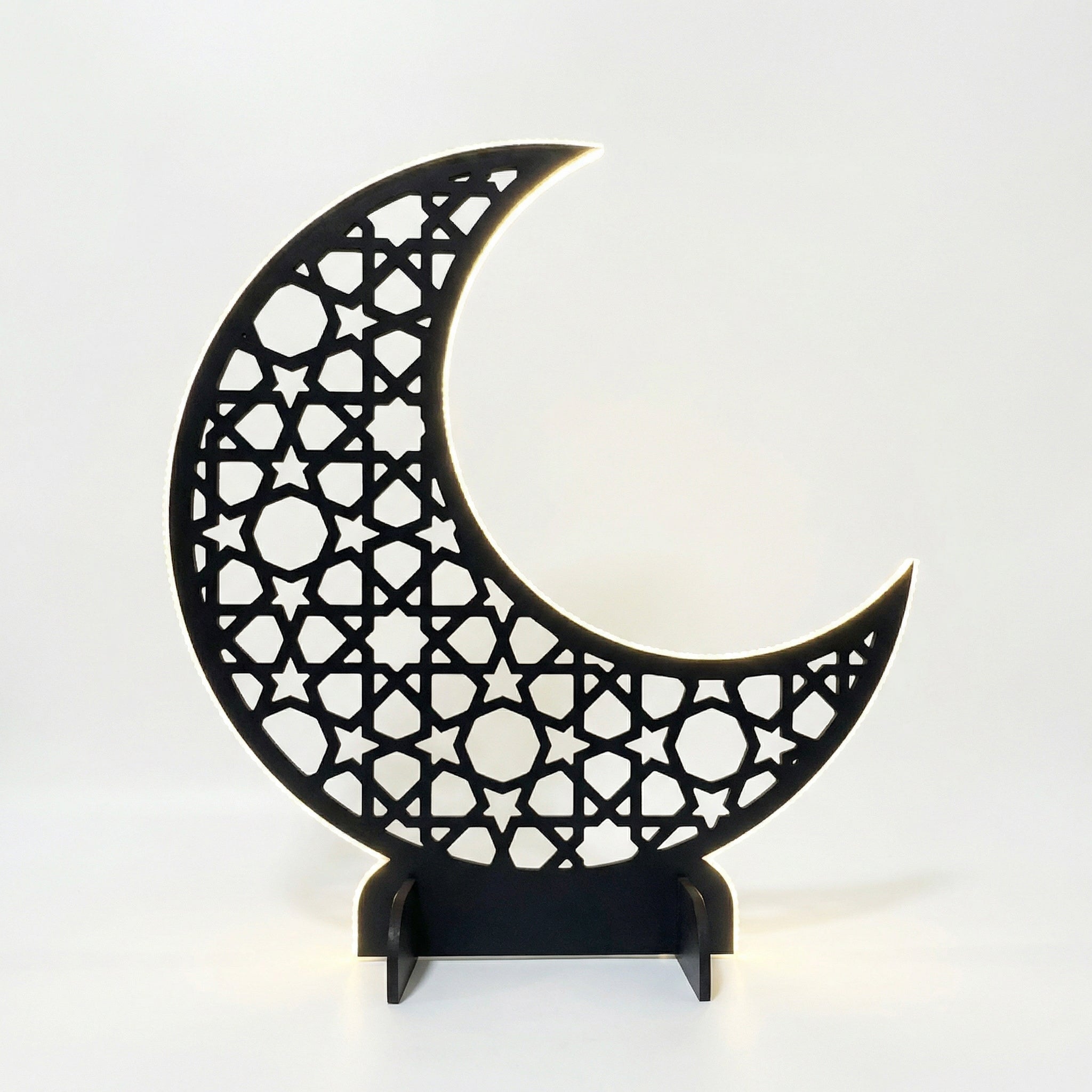 LED-Lit Wooden Ramadan Hilal