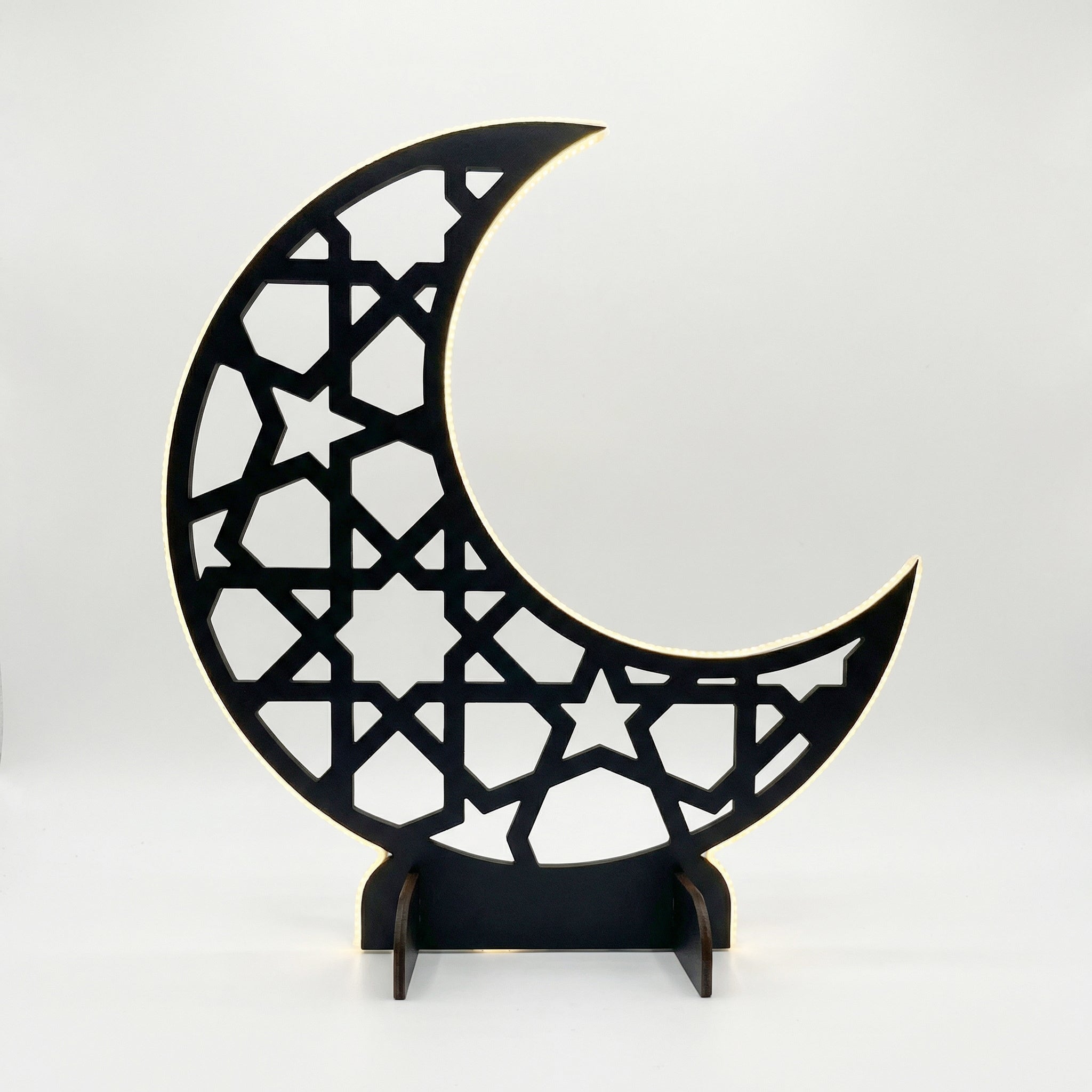 LED-Lit Wooden Ramadan Hilal