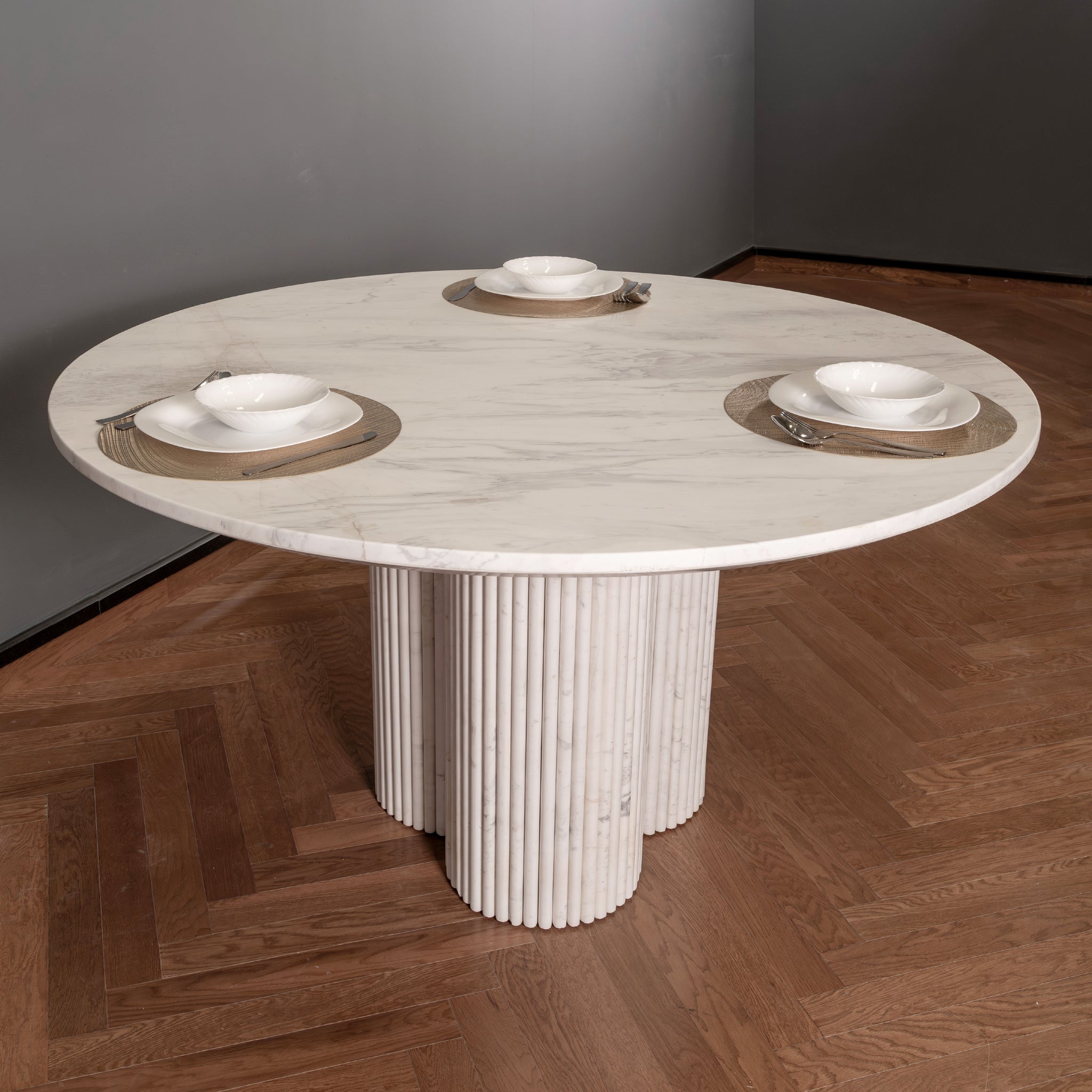 Celeste White Marble Dining