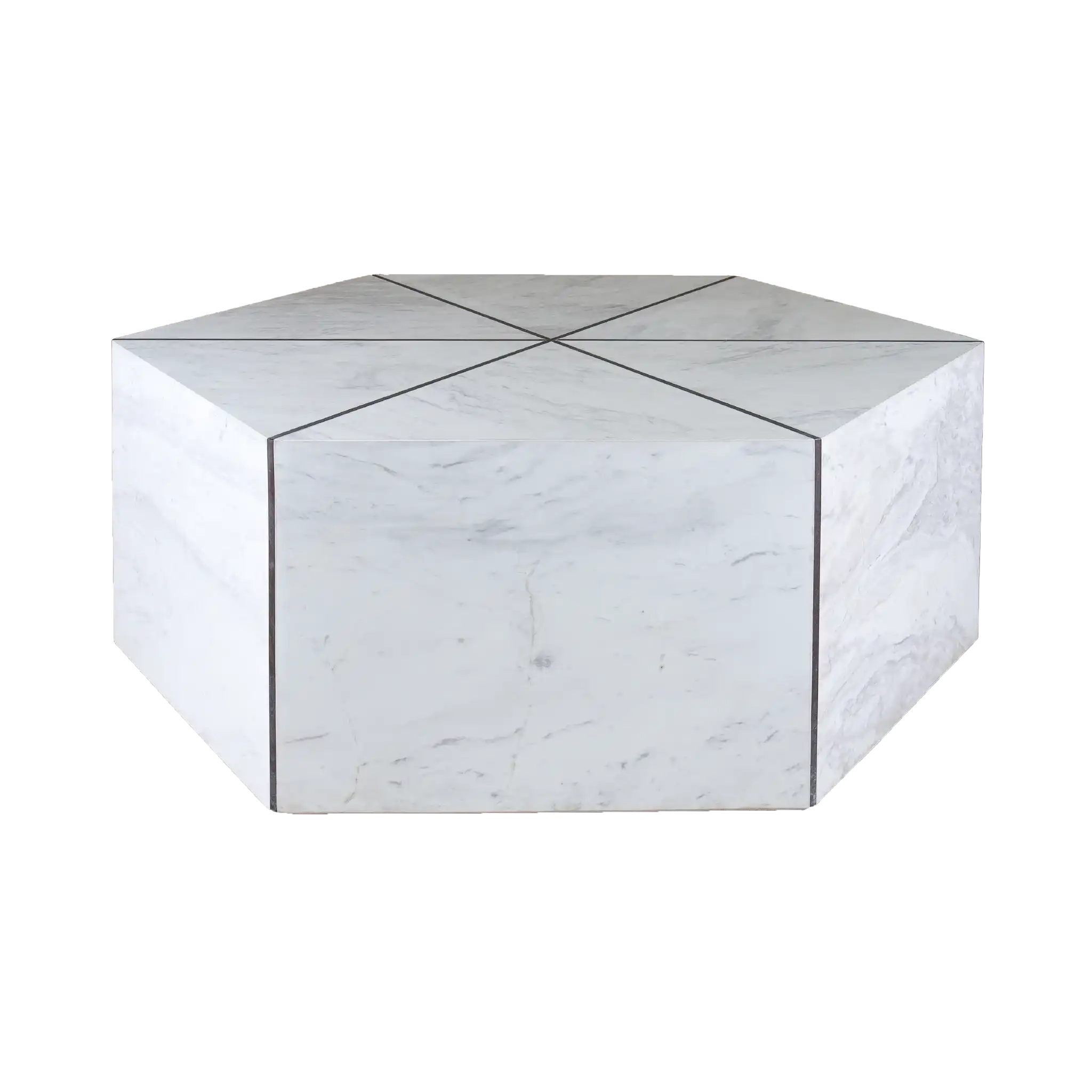 Hexagonal marble coffee table - Marbeya Charm