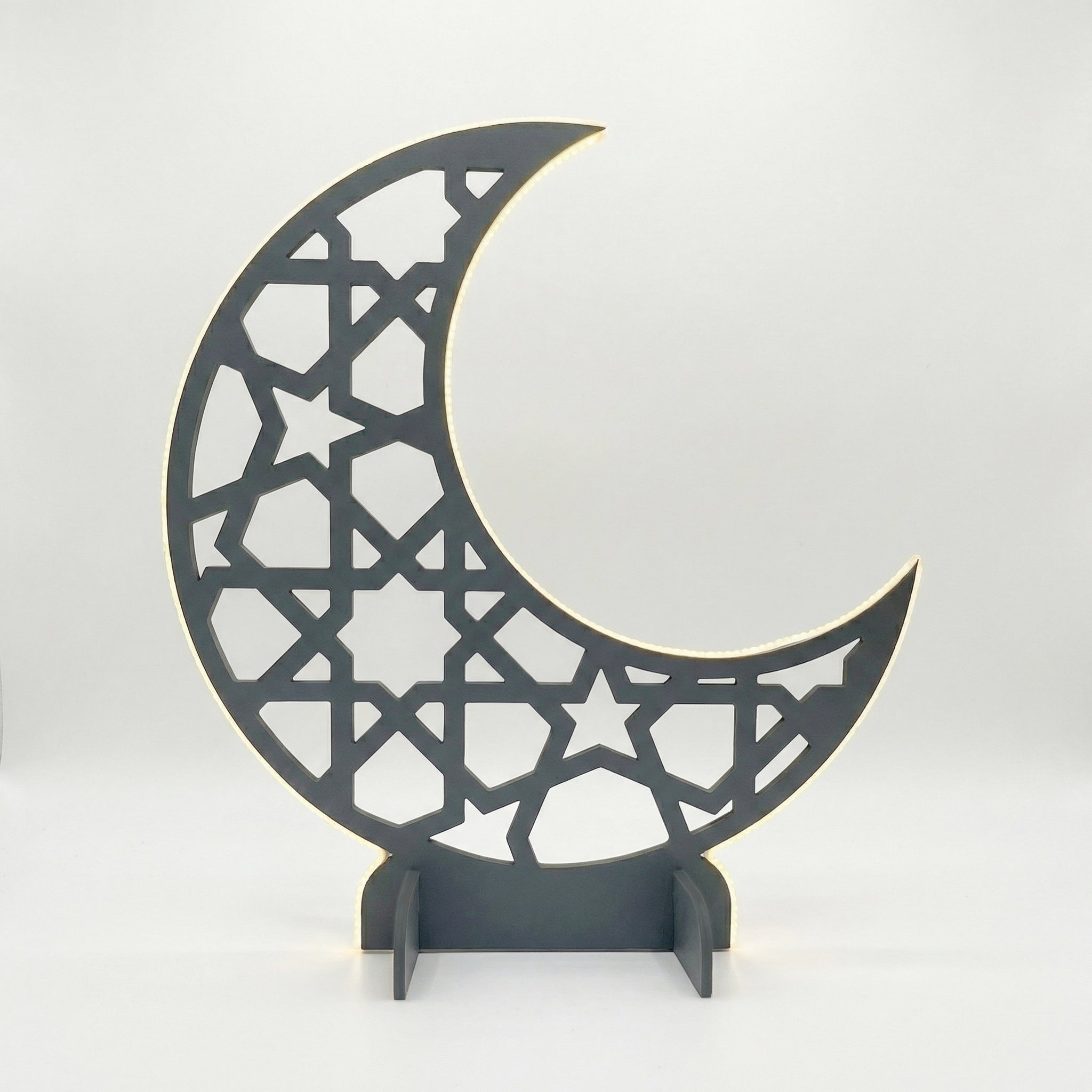 LED-Lit Wooden Ramadan Hilal