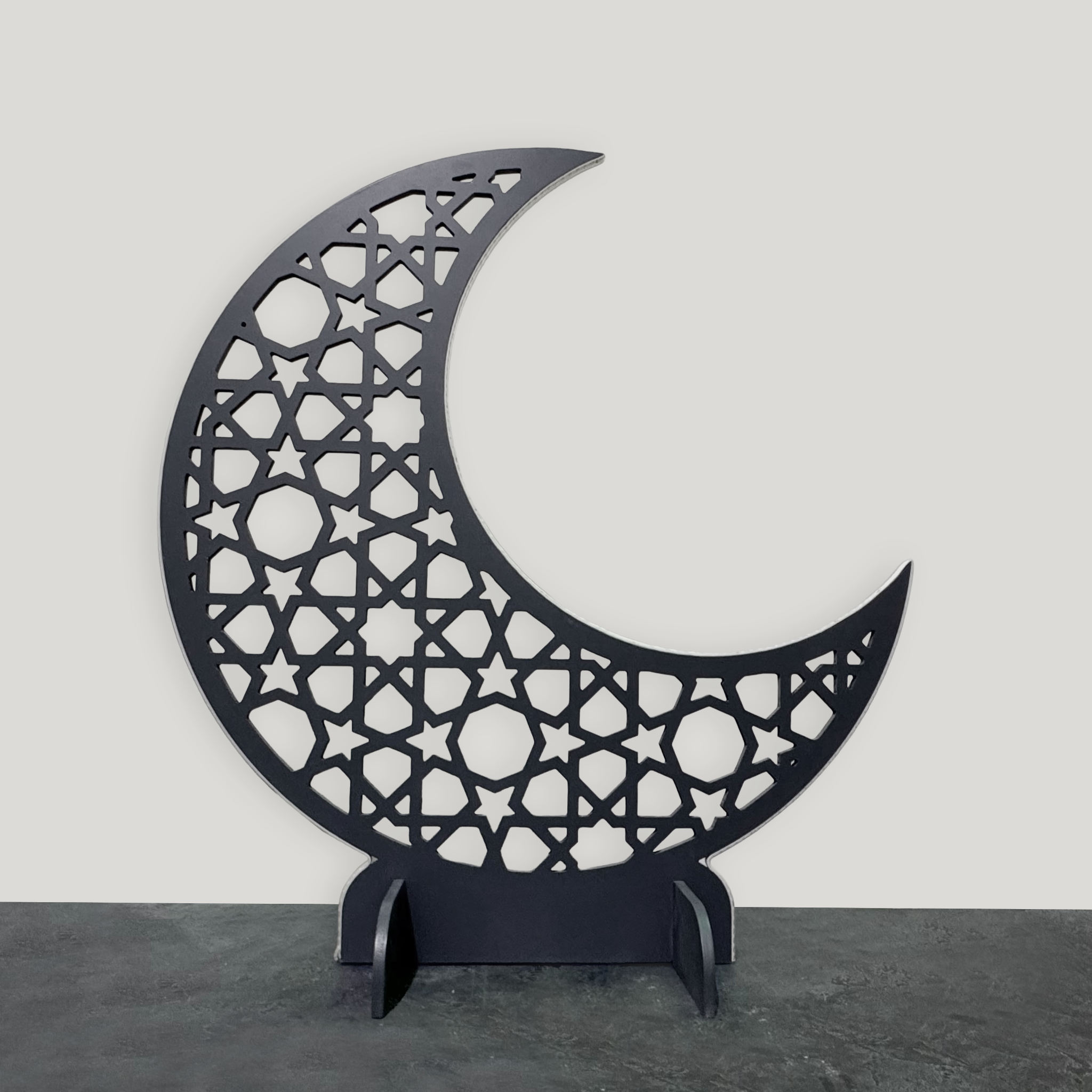 LED-Lit Wooden Ramadan Hilal