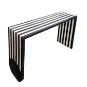 CONSOLE TABLE - BLACK MARQUINA MARBLE, WHITE MARBLE