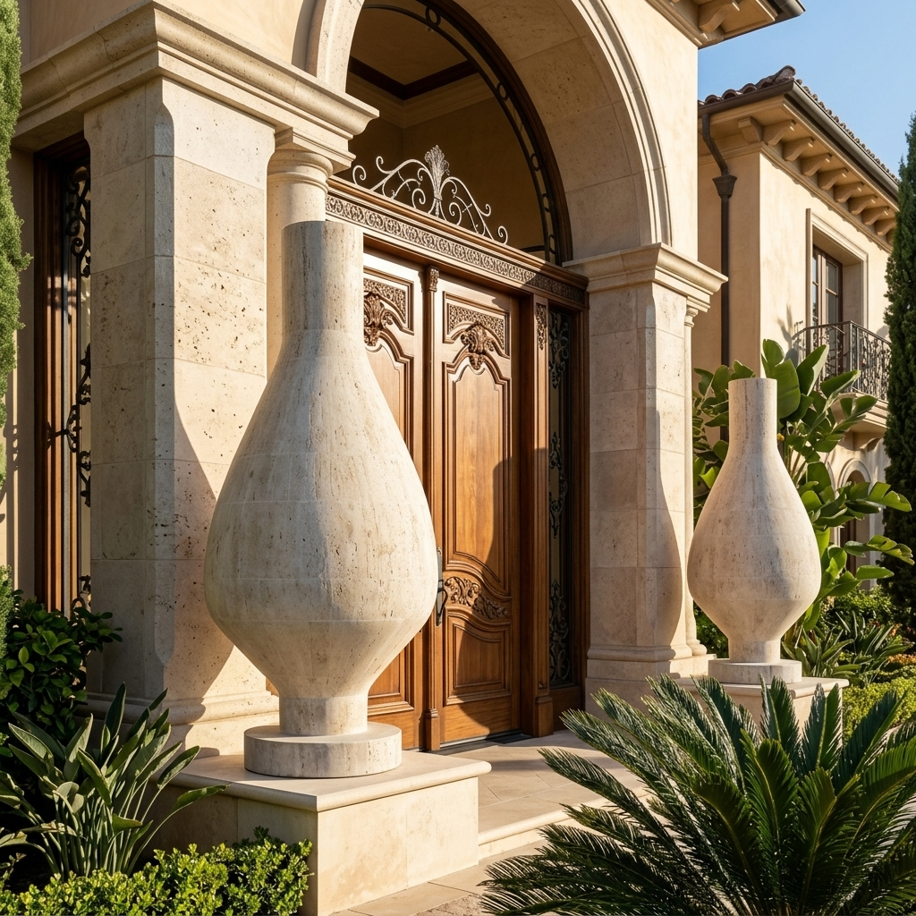 Luna Travertine Vase
