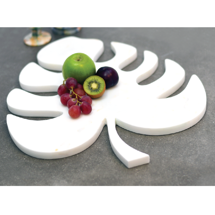 LEAF CHEESE BOARD-WHITE