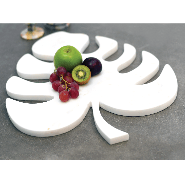 LEAF CHEESE BOARD-WHITE