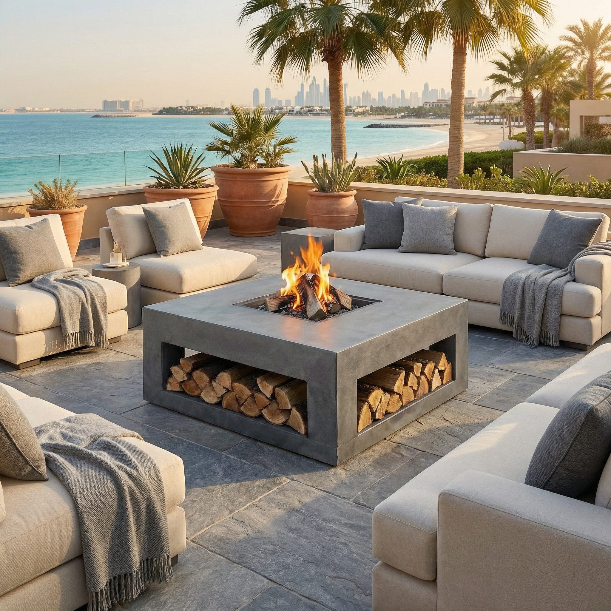 Modern Square Fire Pit Table