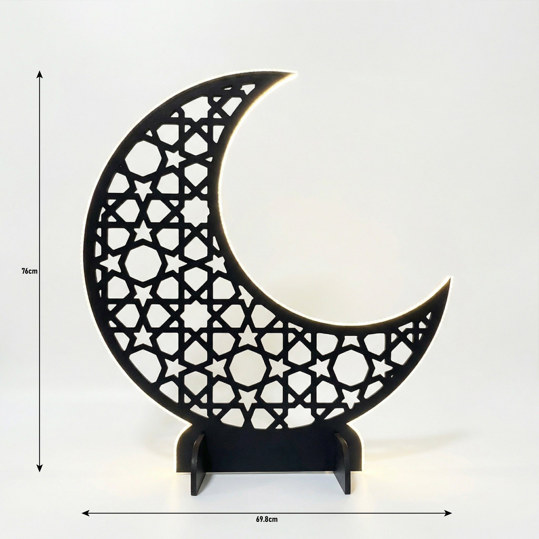 LED-Lit Wooden Ramadan Hilal