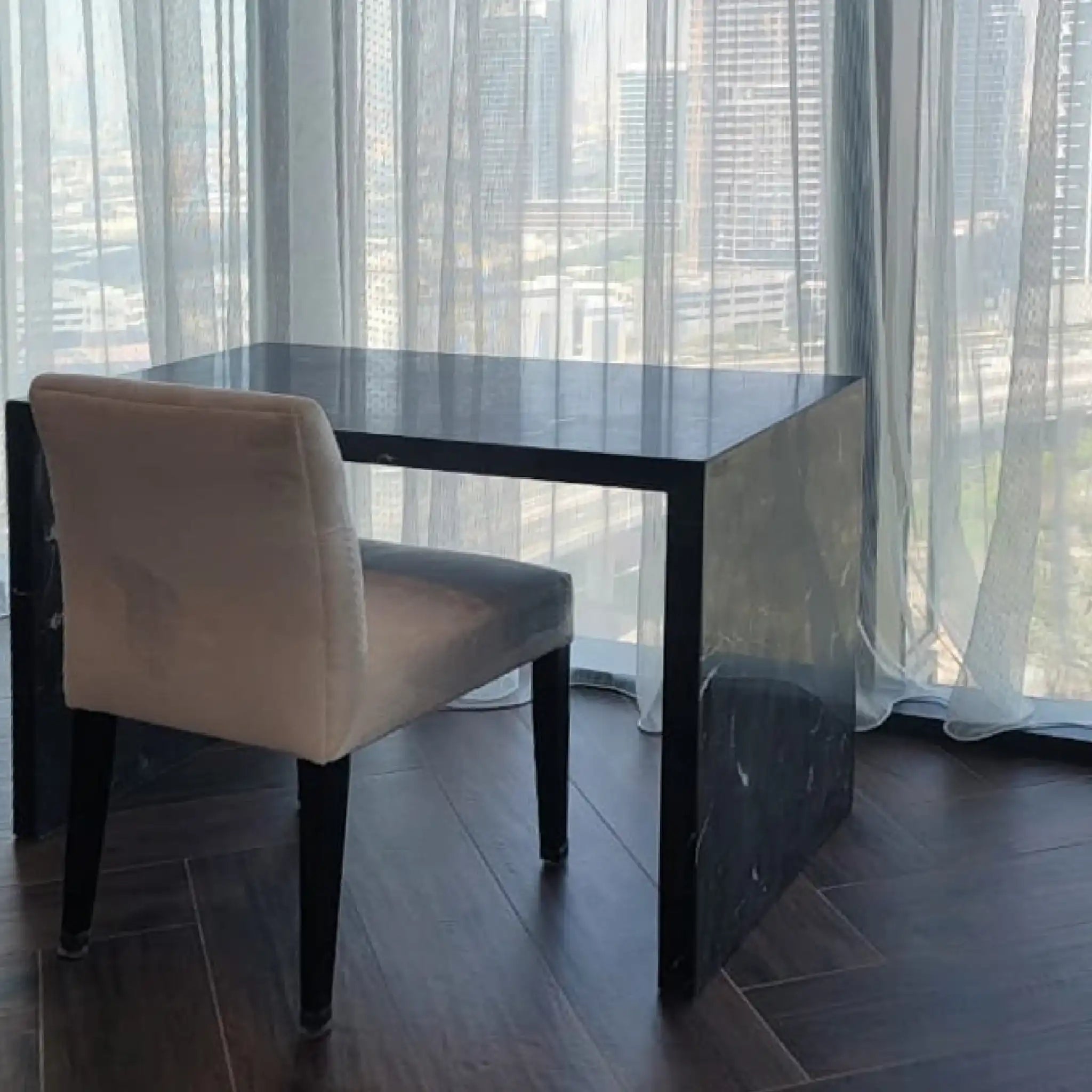 Noir Sleek Marble Desk