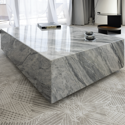 NORA STAN GREY MARBLE COFFEE TABLE