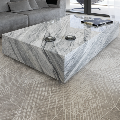 NORA STAN GREY MARBLE COFFEE TABLE