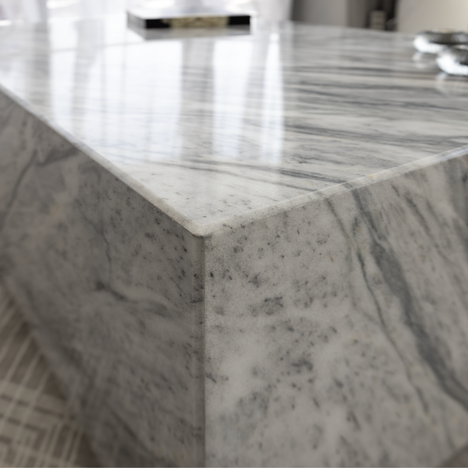 NORA STAN GREY MARBLE COFFEE TABLE