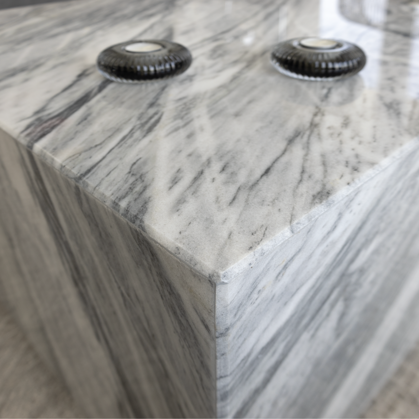 NORA STAN GREY MARBLE COFFEE TABLE