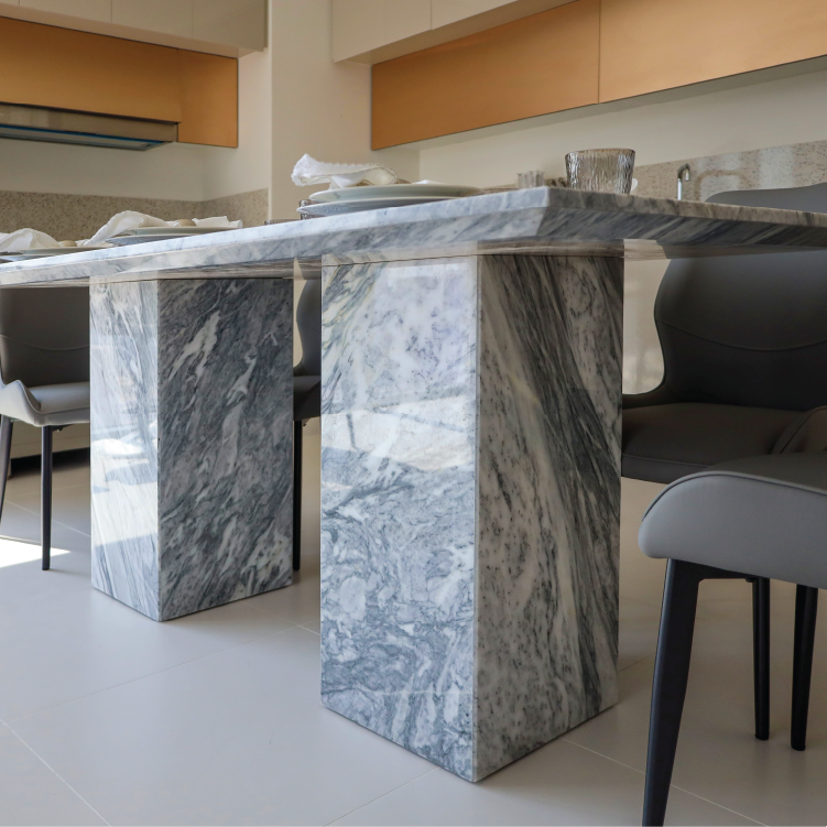 Nora Stan Grey Marble Dining Table