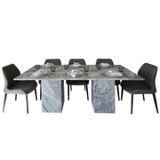 Nora Stan Grey Marble Dining Table - Marbeya Charm