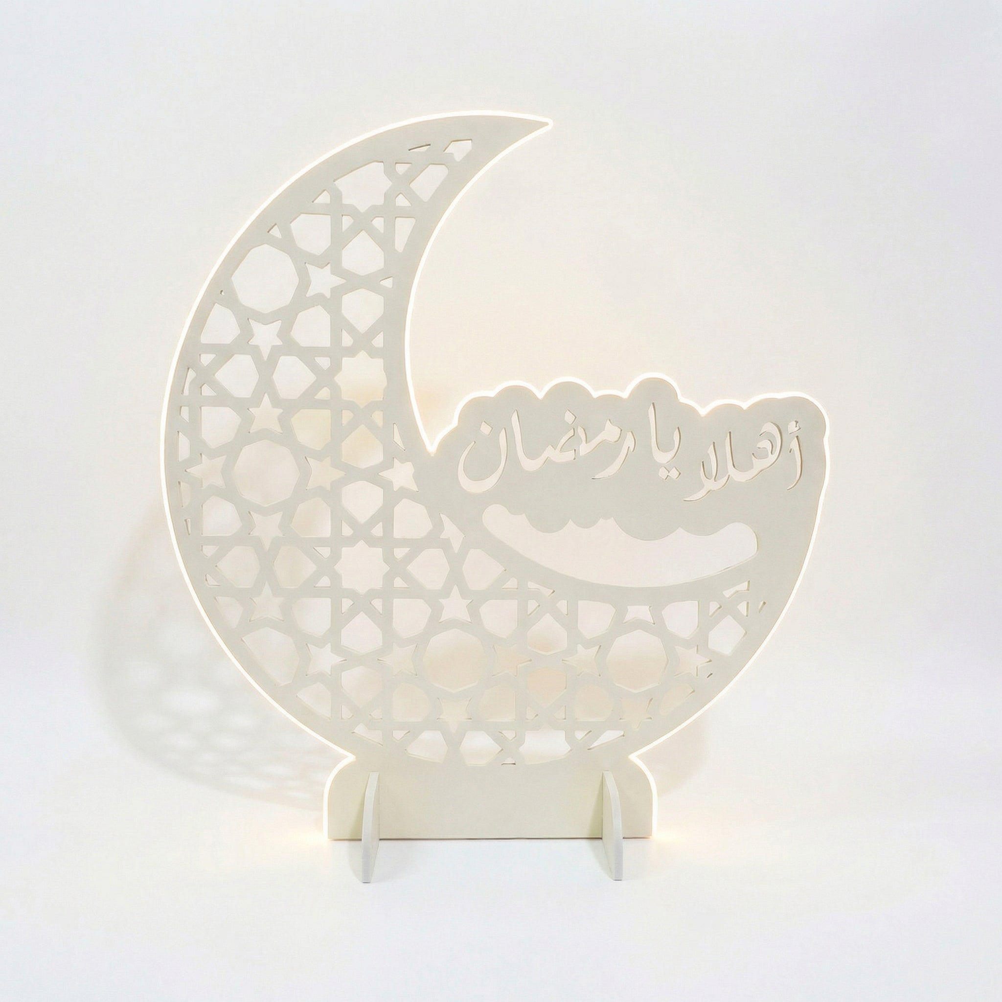 Led-lit Welcome Ramadan Wooden Hilal