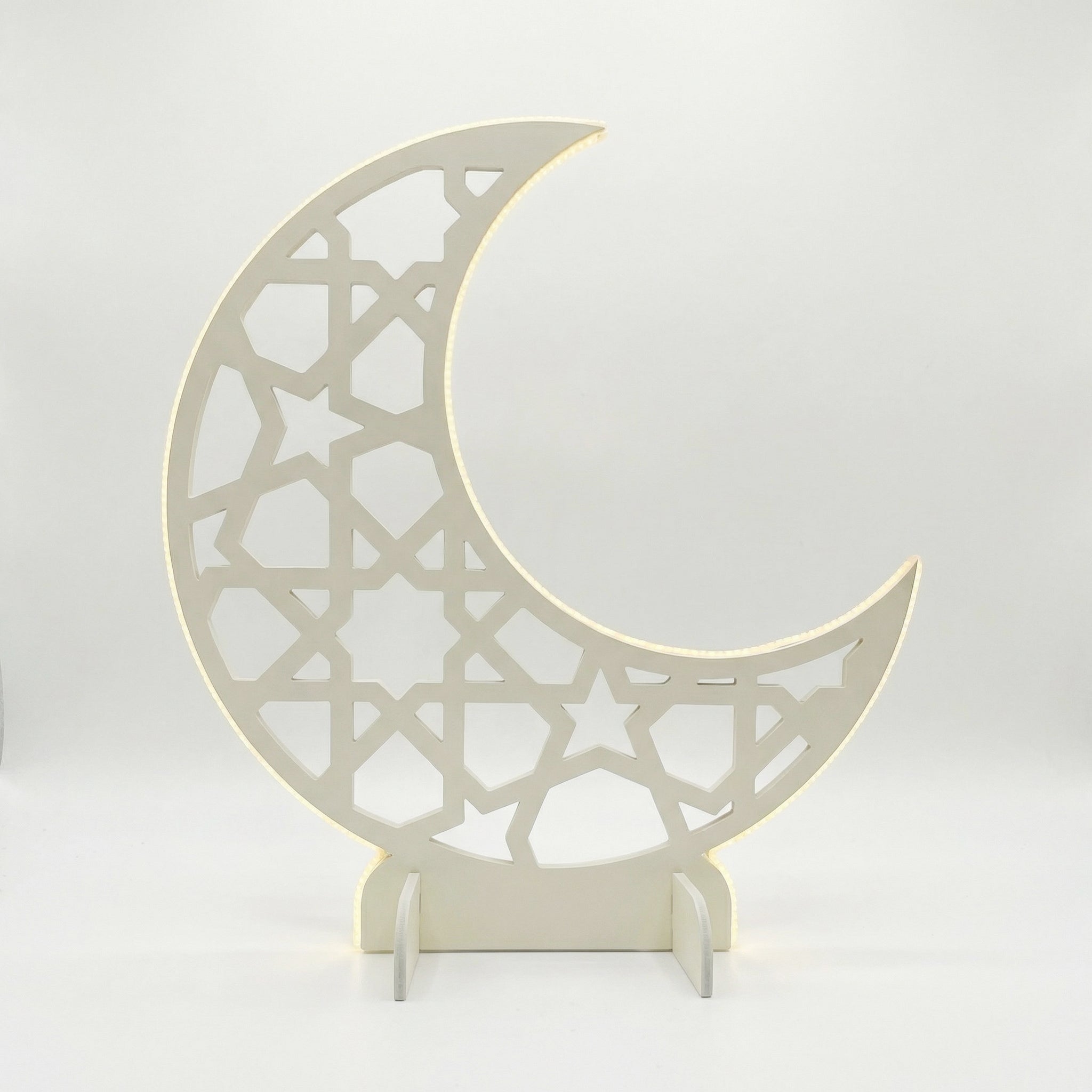 LED-Lit Wooden Ramadan Hilal