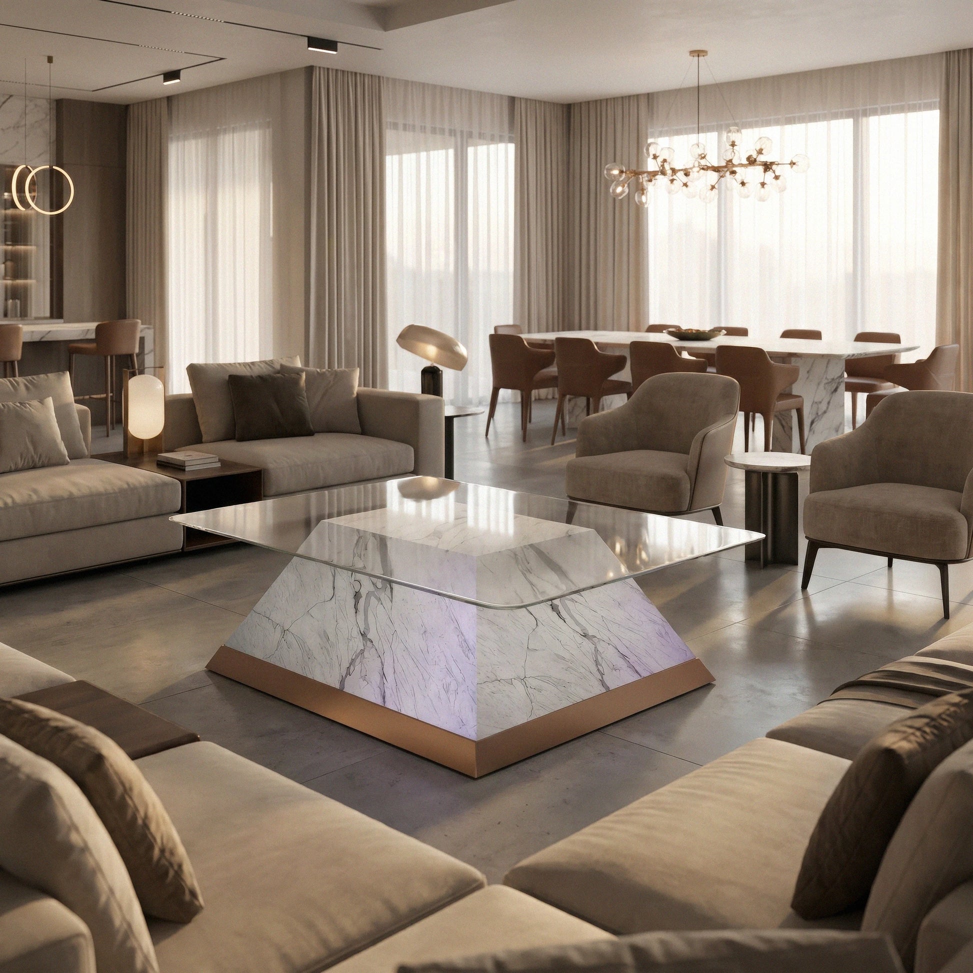 Pyramid Coffee Table - Marbeya Charm