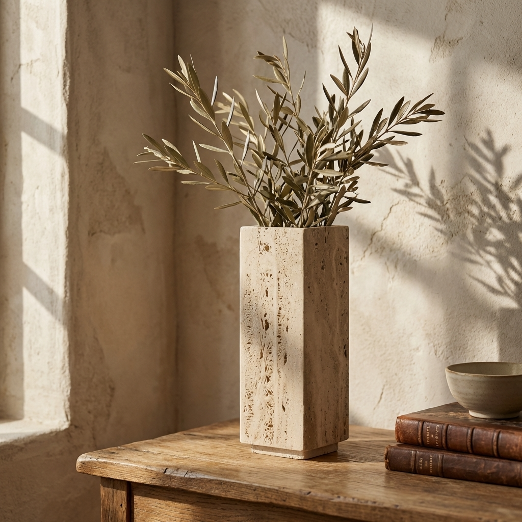 Riva Travertine Vase