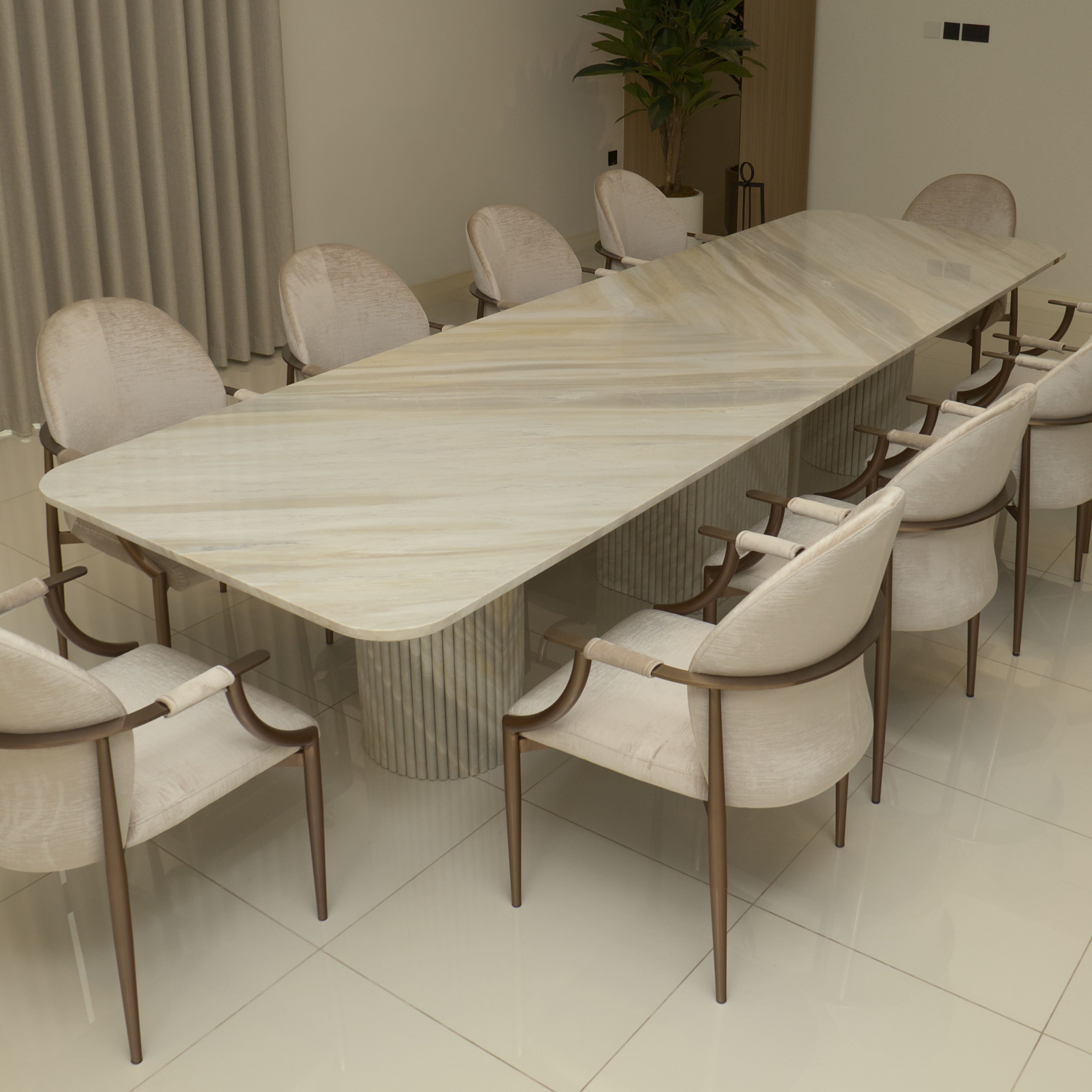 RIVIERA MARBLE DINING TABLE - L