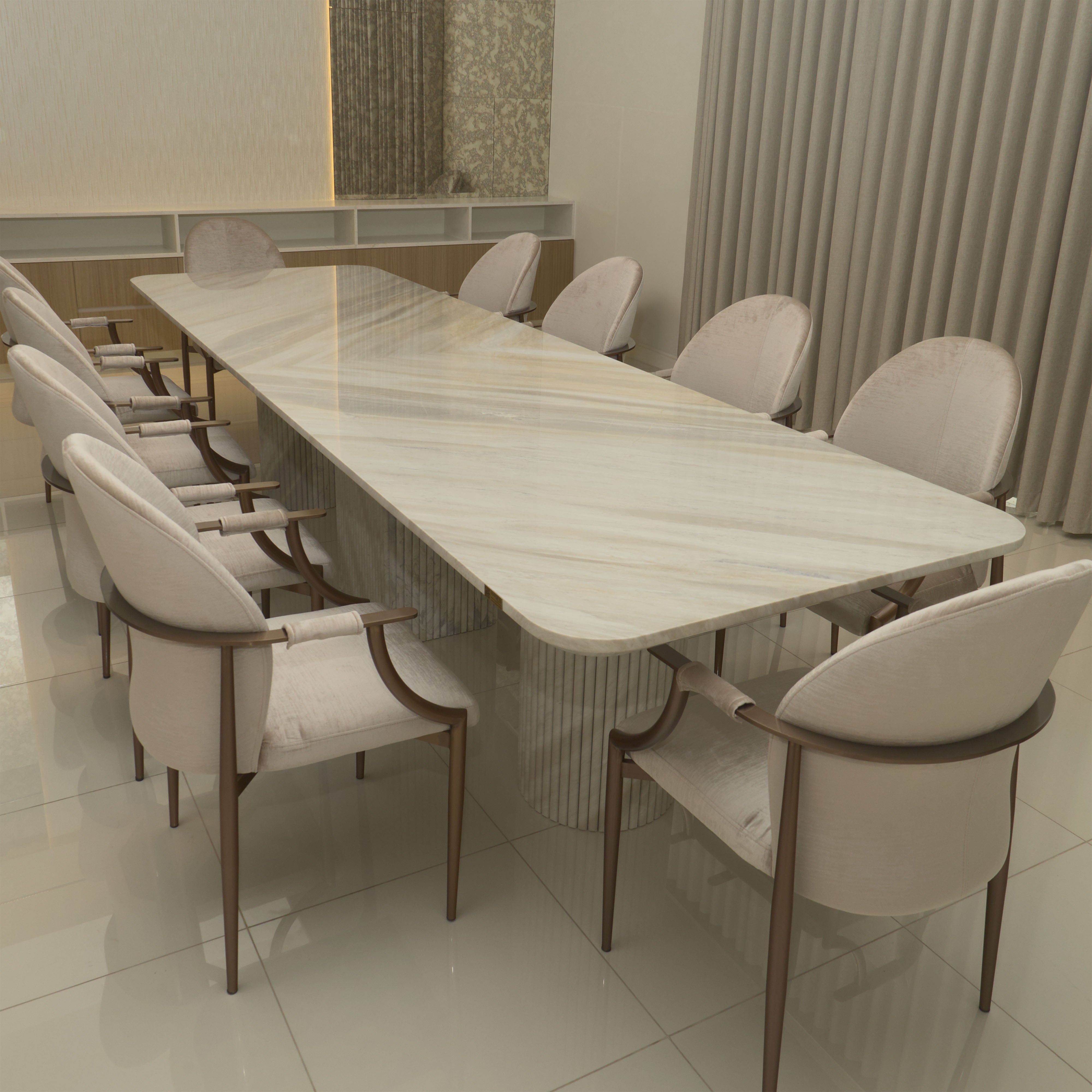 RIVIERA MARBLE DINING TABLE - L