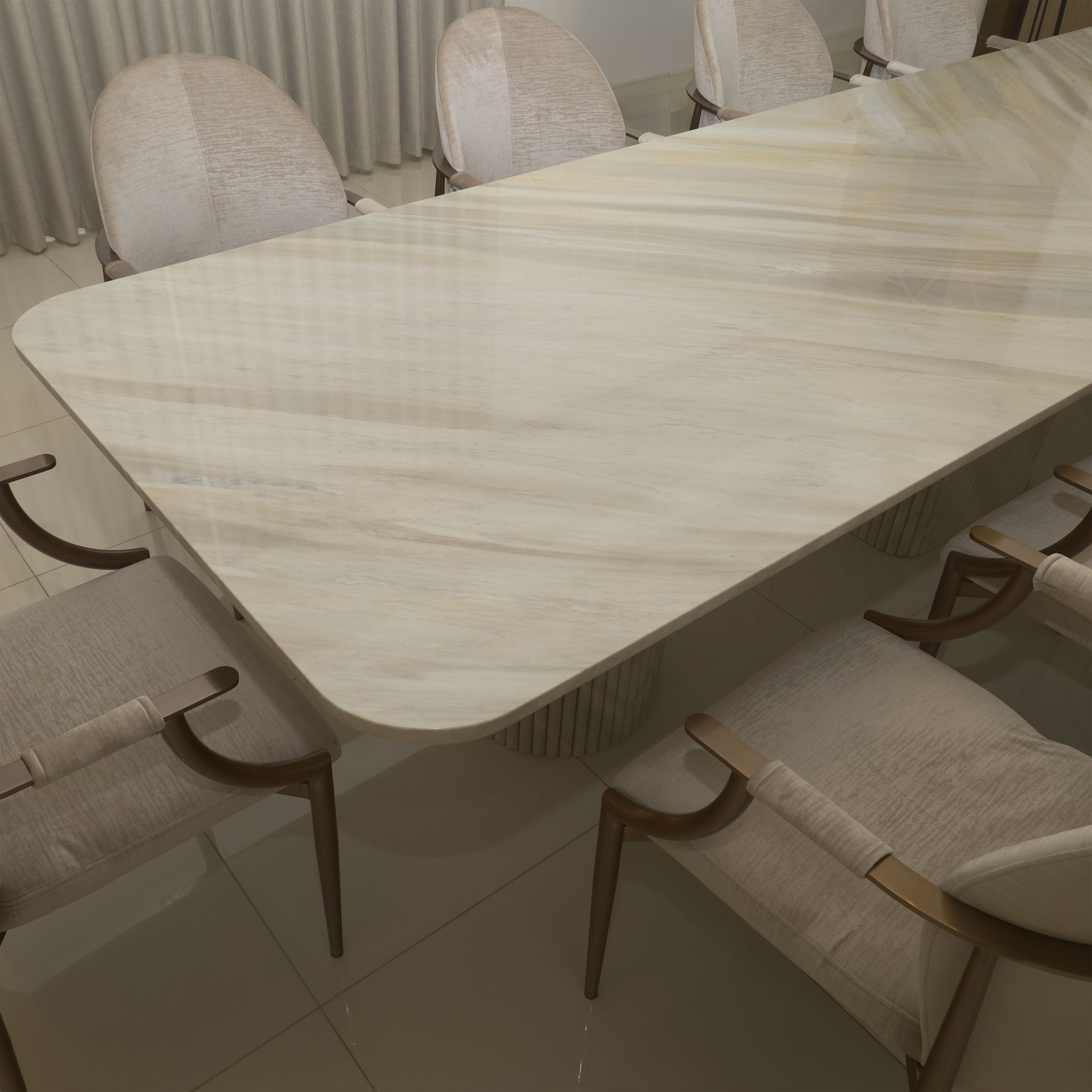 RIVIERA MARBLE DINING TABLE - L