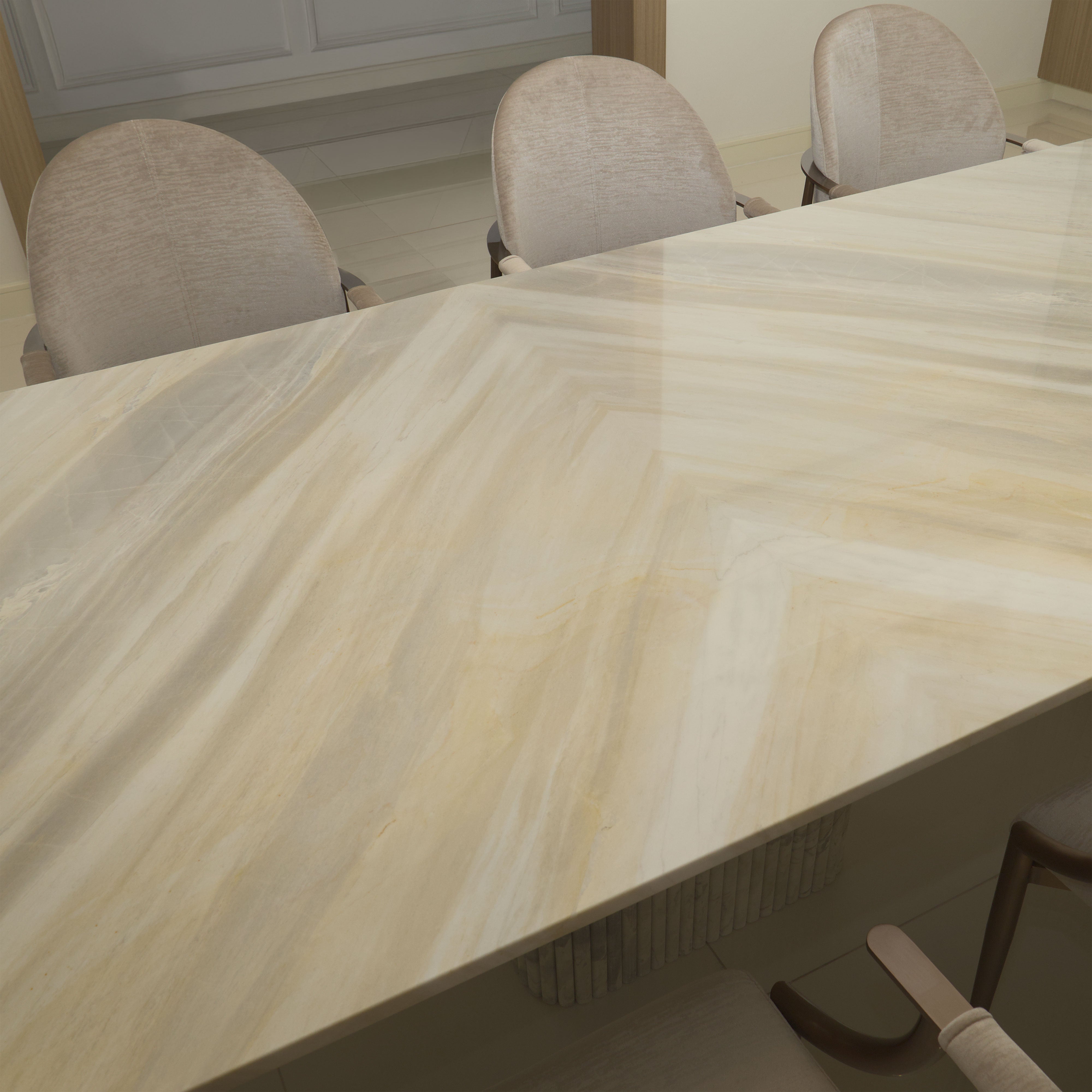RIVIERA MARBLE DINING TABLE - L