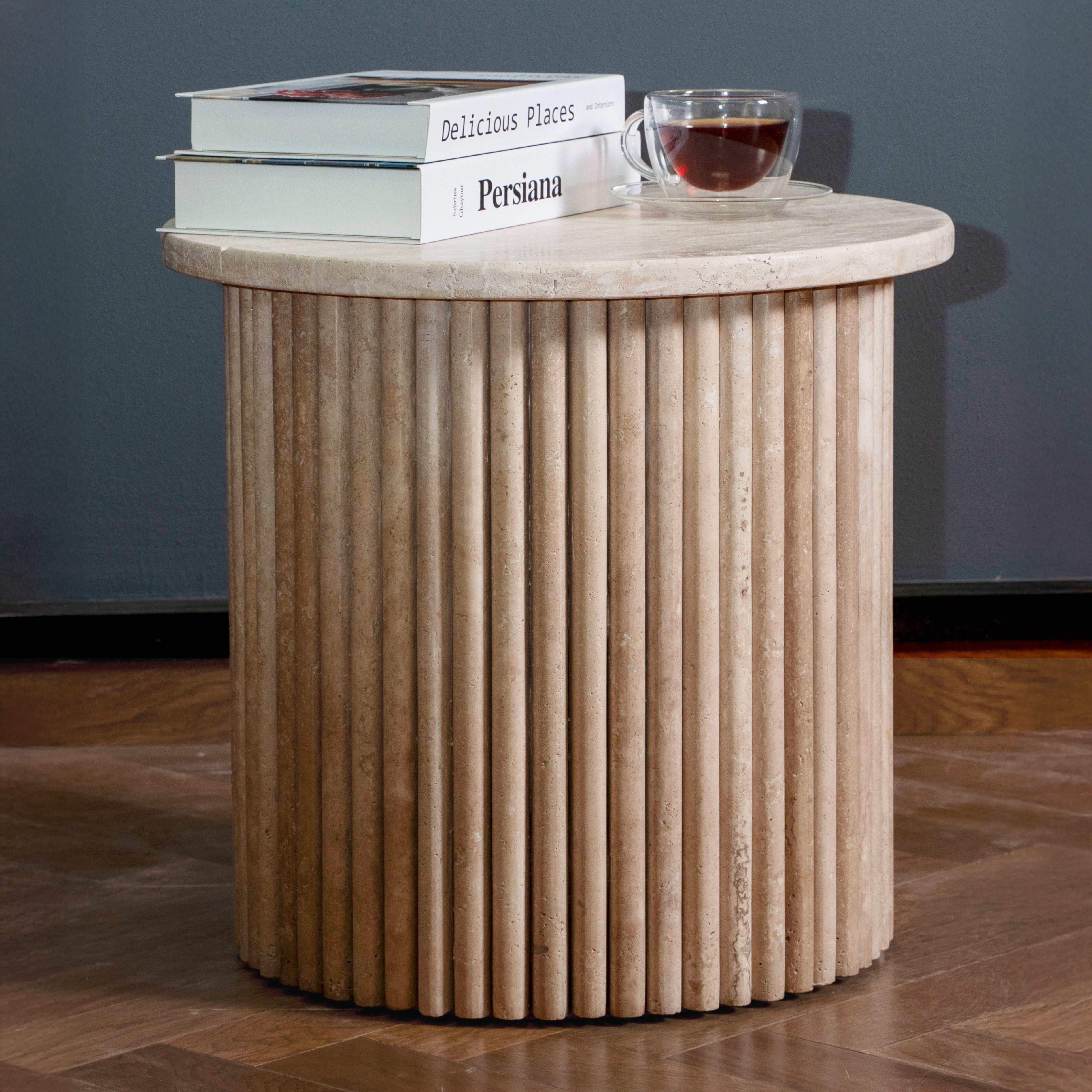 Roma Travertine Side Table