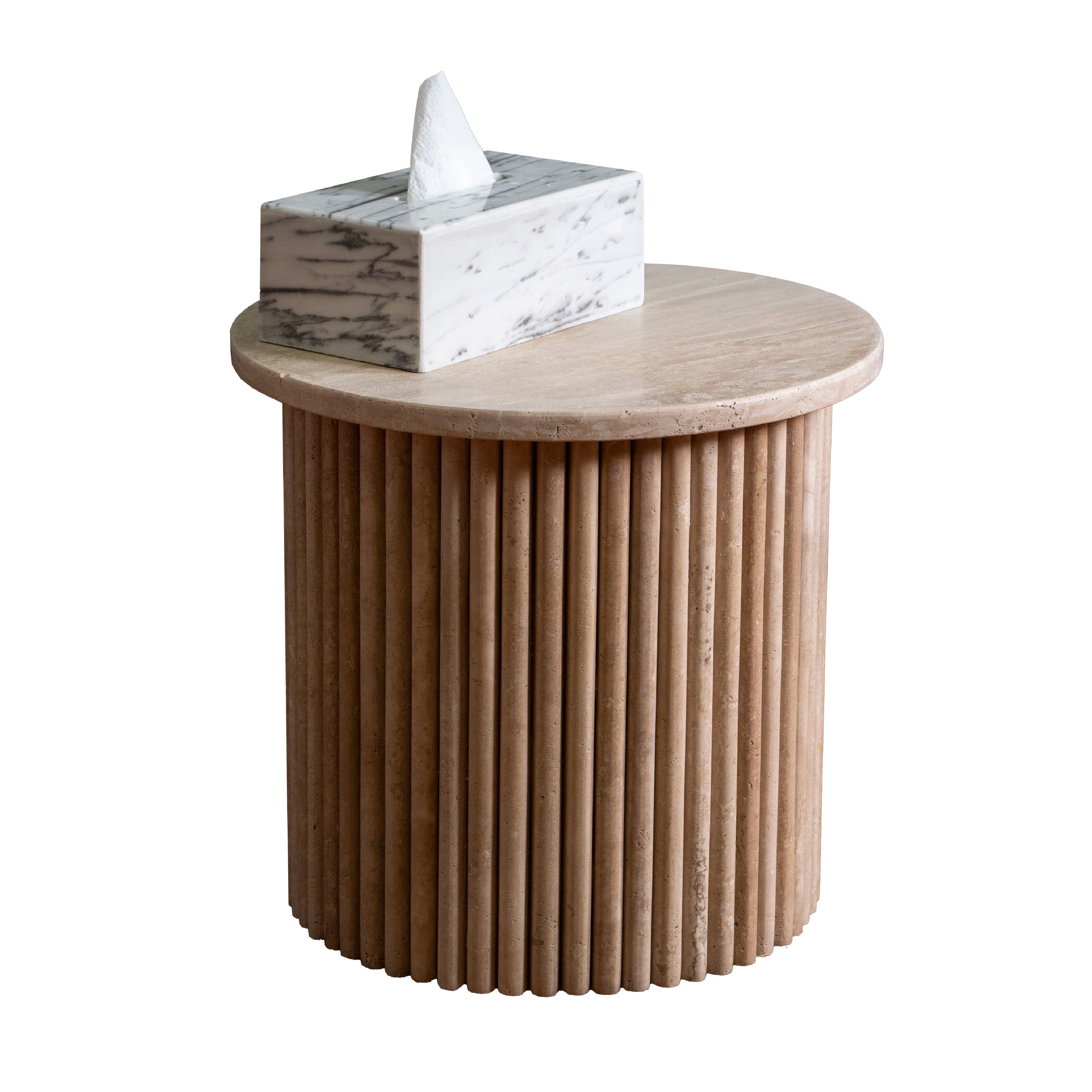 Roma Travertine Side Table