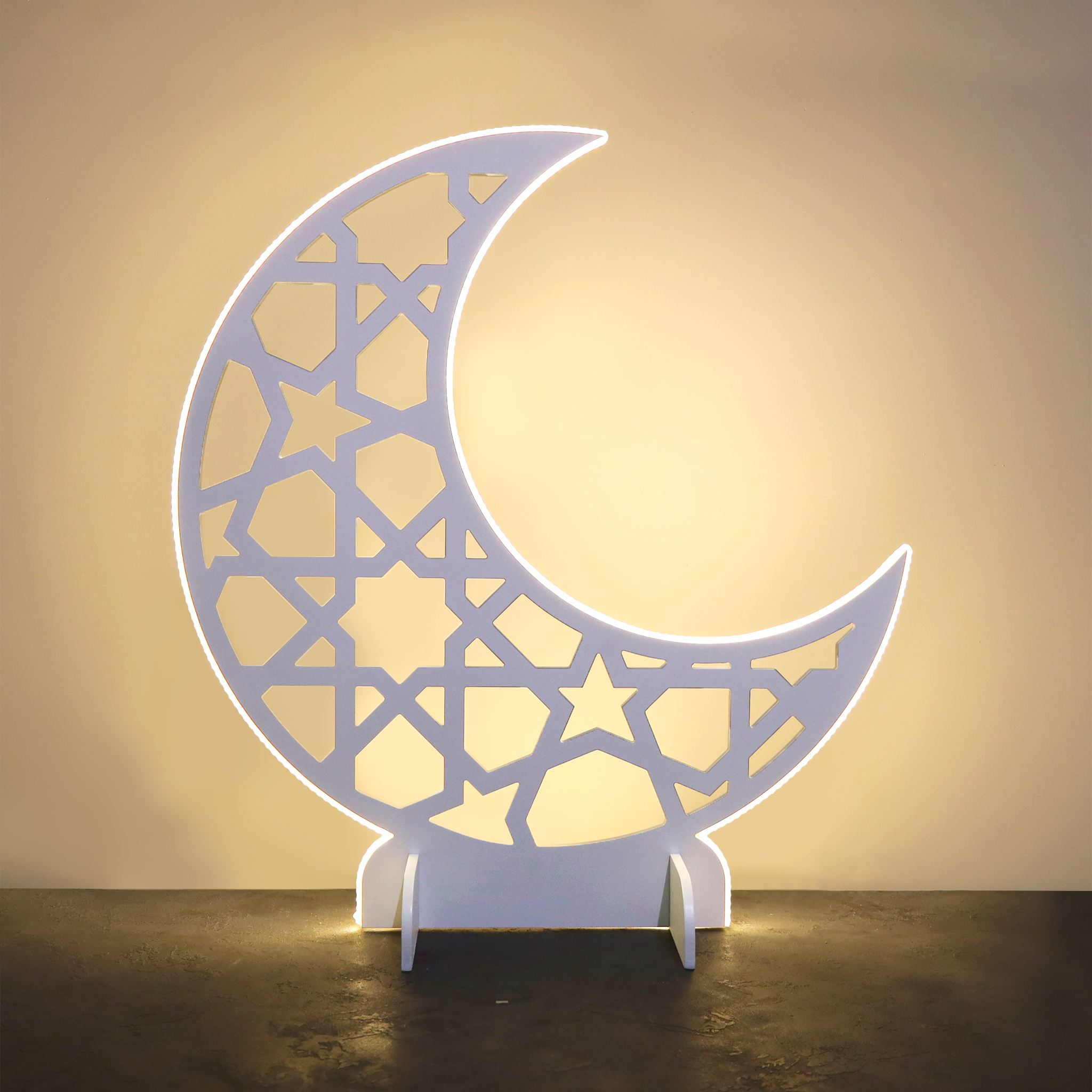 LED-Lit Wooden Ramadan Hilal