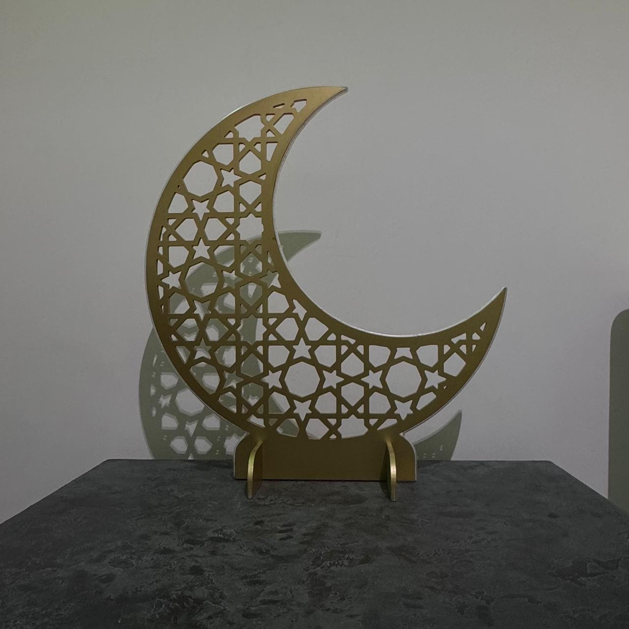 LED-Lit Wooden Ramadan Hilal