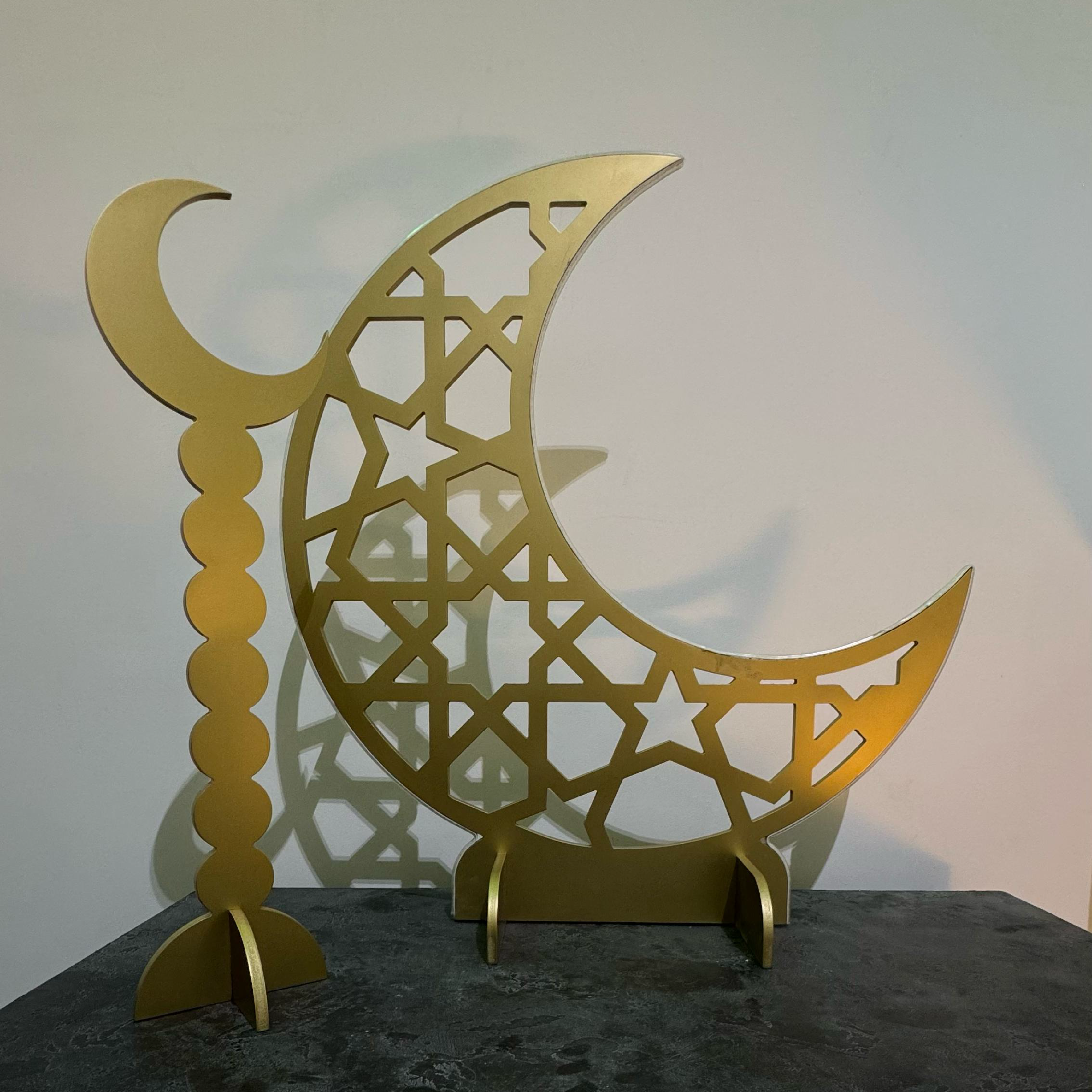 LED-Lit Wooden Ramadan Hilal