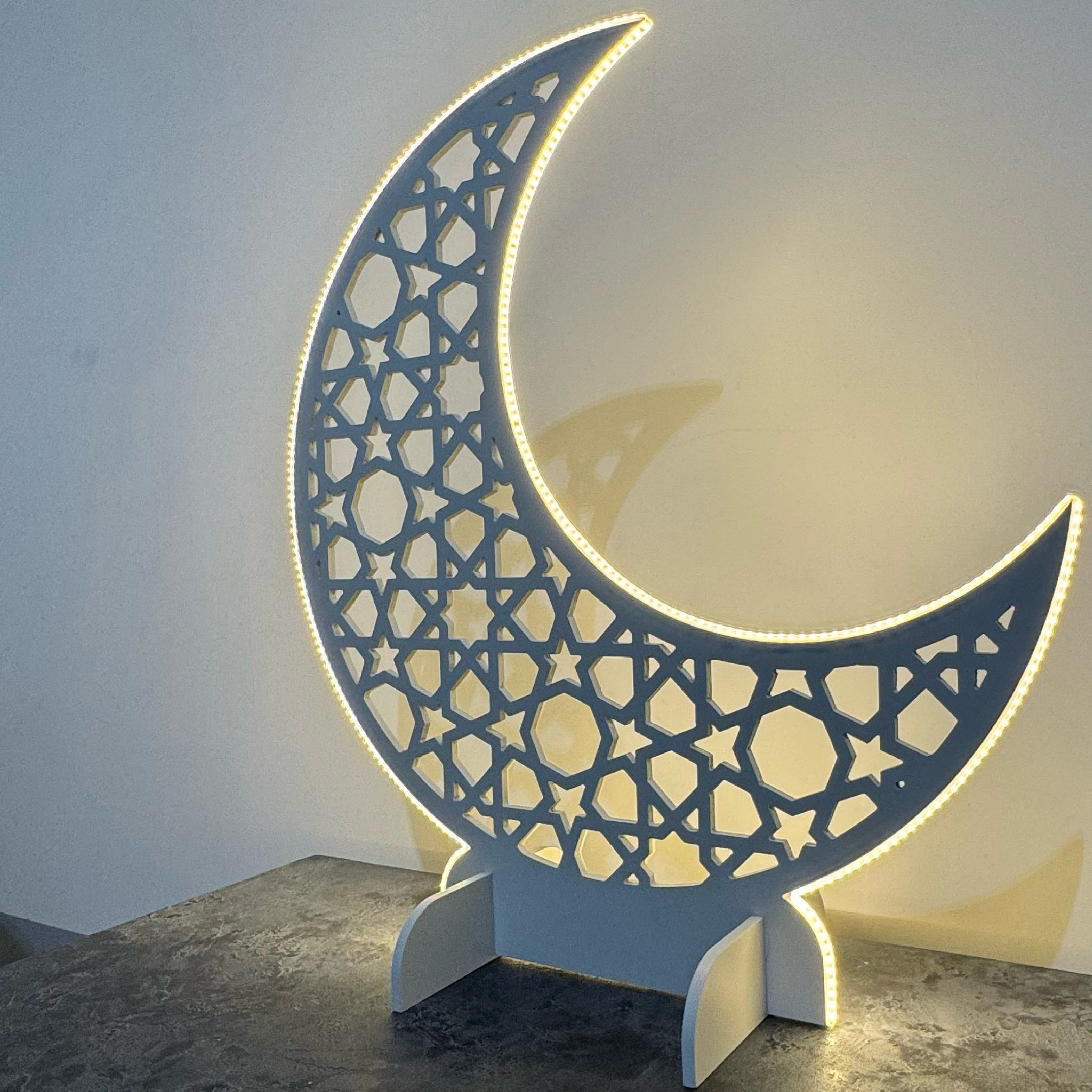 LED-Lit Wooden Ramadan Hilal