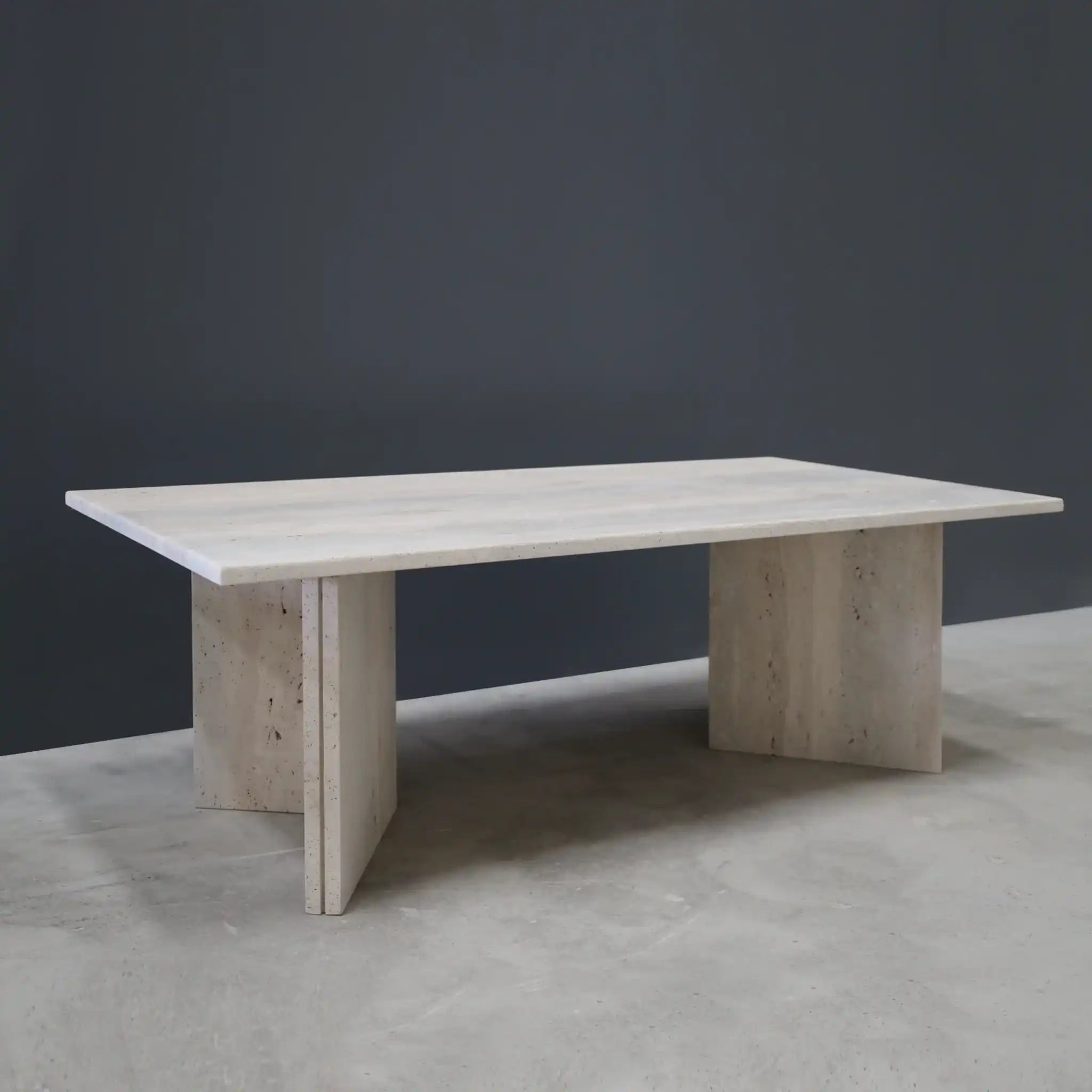 Rectangular Beige Travertine Coffee table - Marbeya Charm
