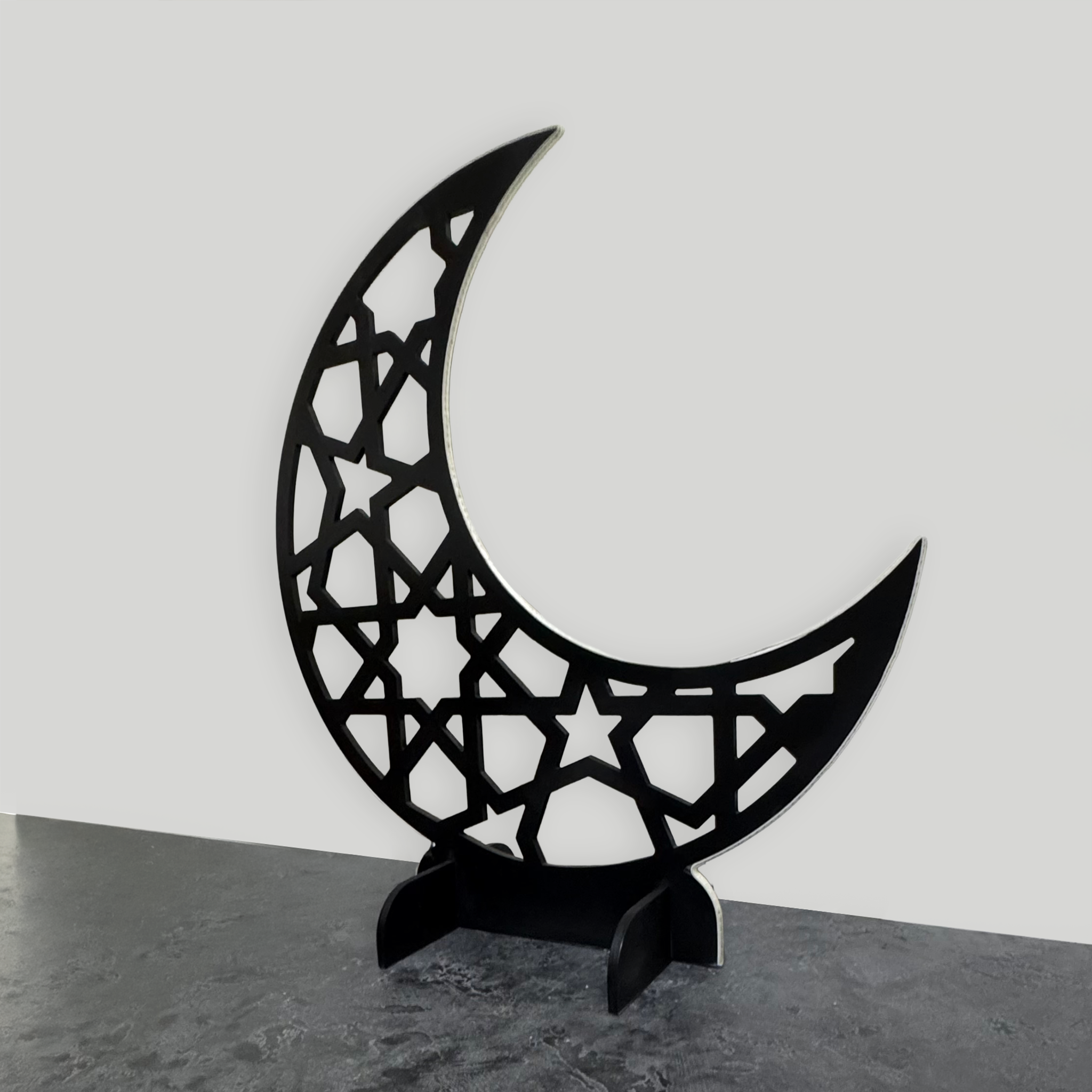 LED-Lit Wooden Ramadan Hilal