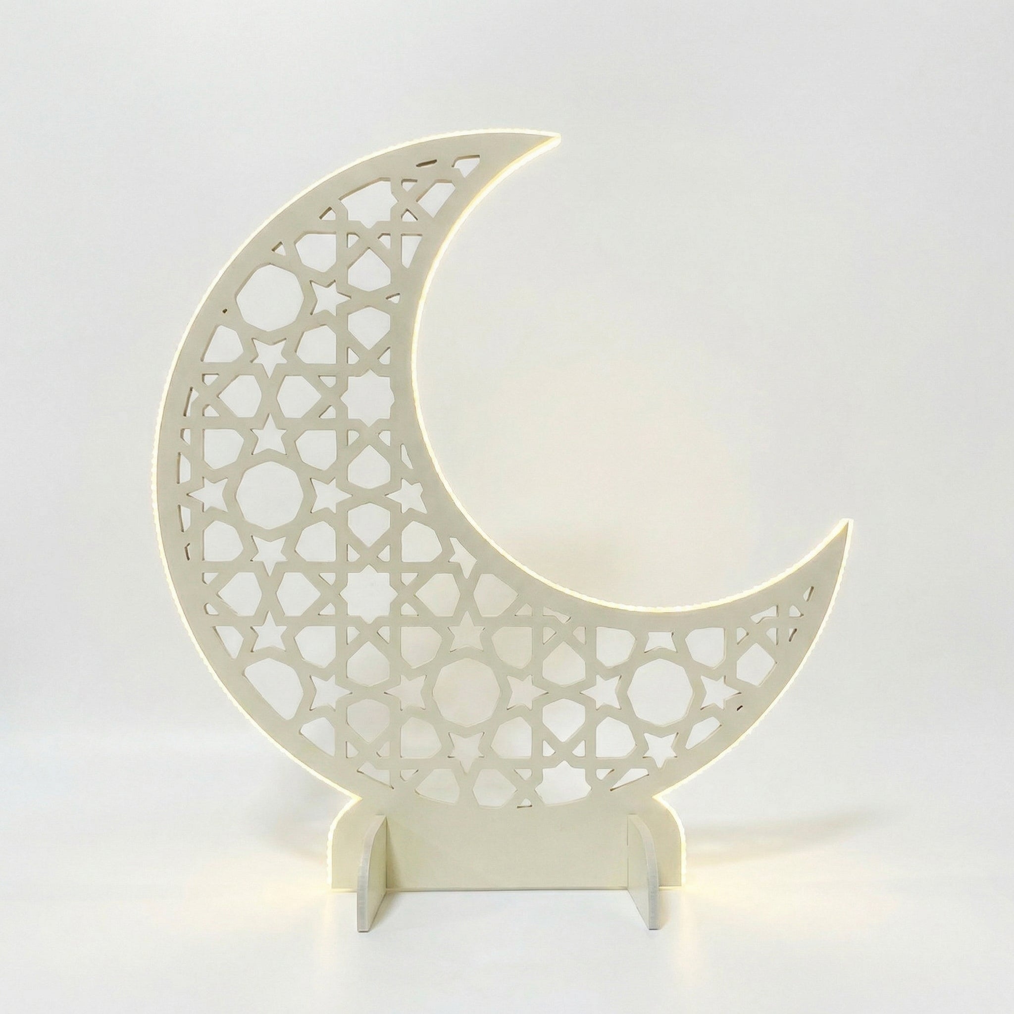 LED-Lit Wooden Ramadan Hilal
