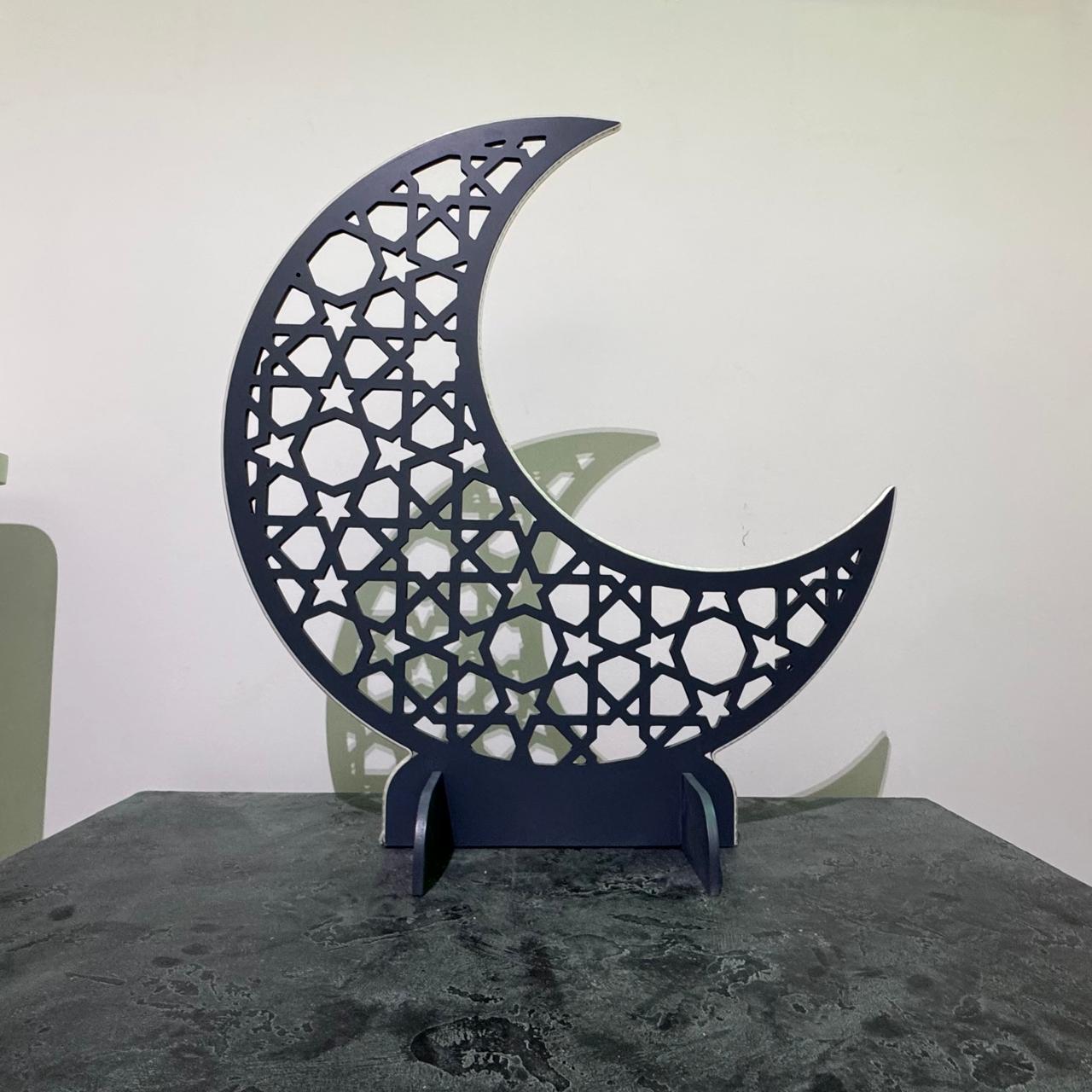 LED-Lit Wooden Ramadan Hilal