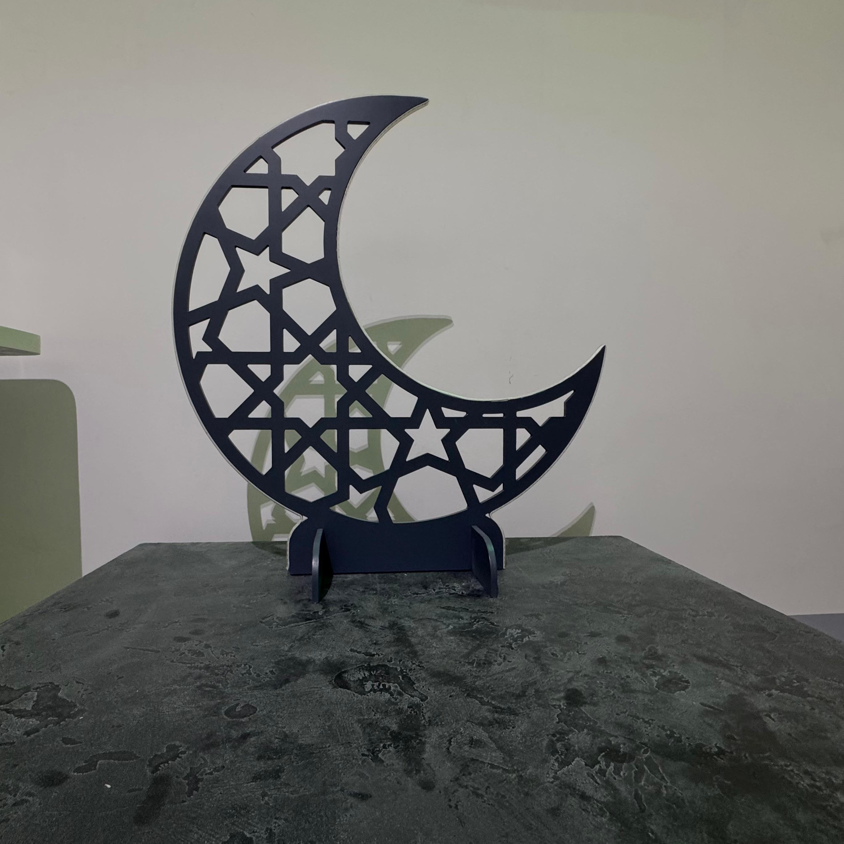 LED-Lit Wooden Ramadan Hilal